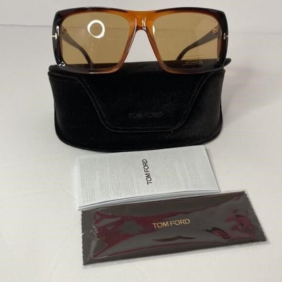 Authentic- New Tom Ford TF733 Brown Gino Sunglasses - Picture 5 of 14